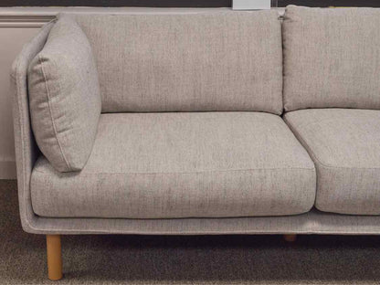 Crate & Barrel Wells 73" Apartment Sofa in Gravel Twill Performance Fabric
