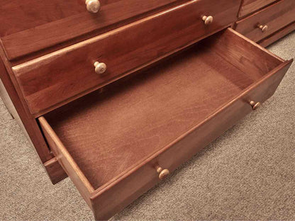 Cherry 10 Drawer Double Dresser