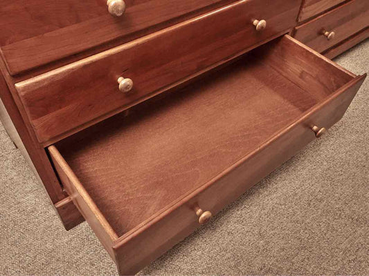 Cherry 10 Drawer Double Dresser