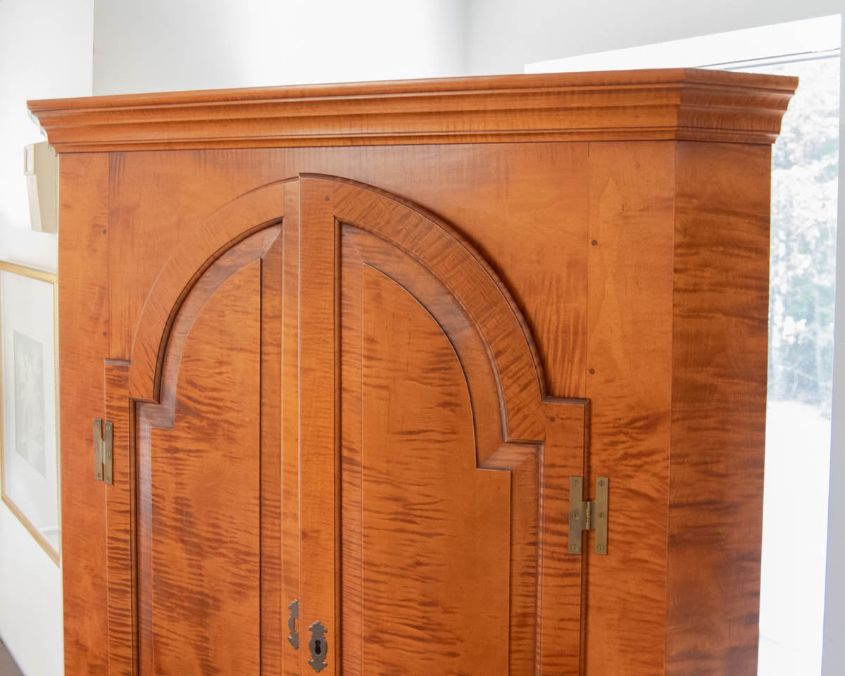 Eldred WheelerTiger Maple Corner Cabinet