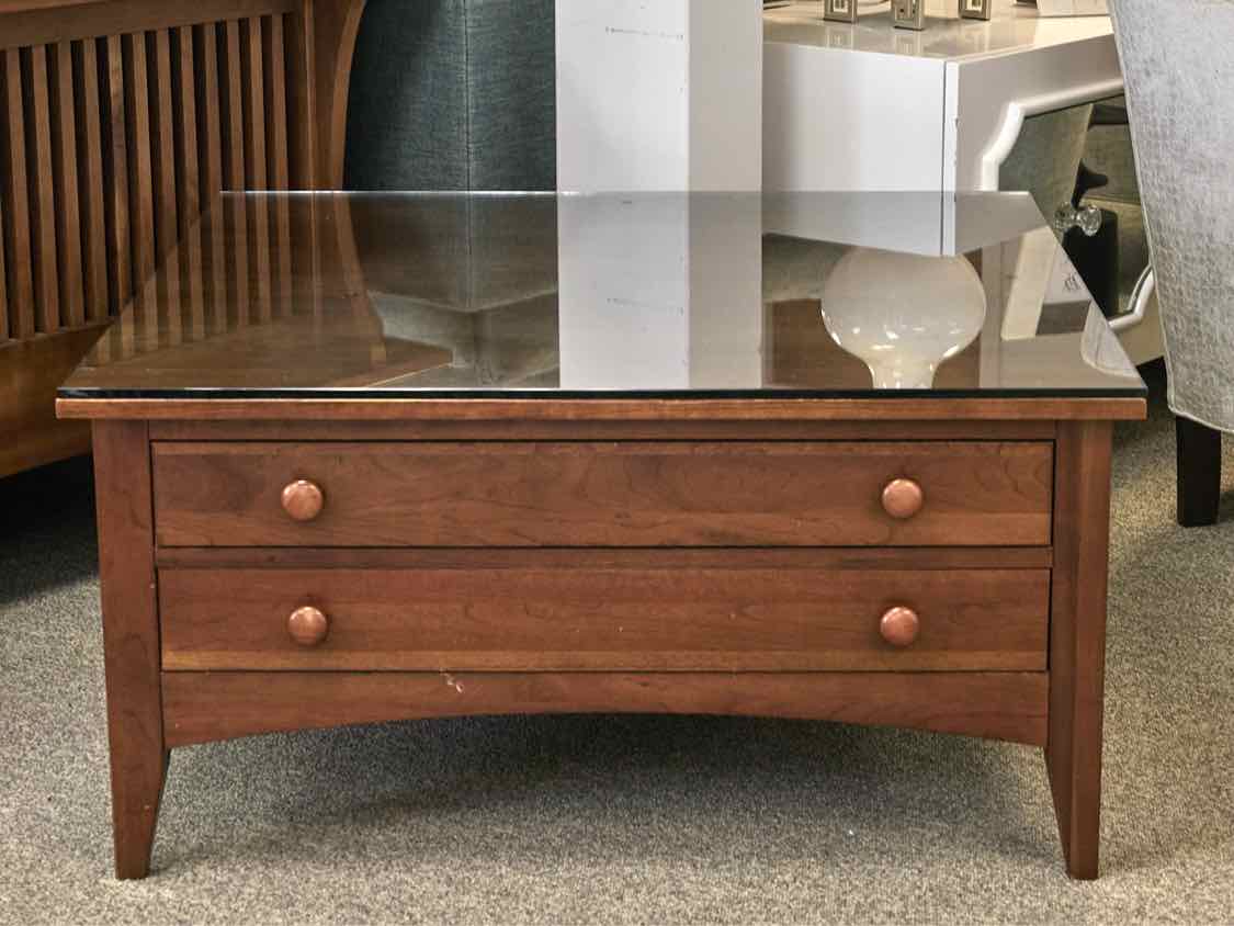 Cherry Map Cocktail Table with 4 Drawers