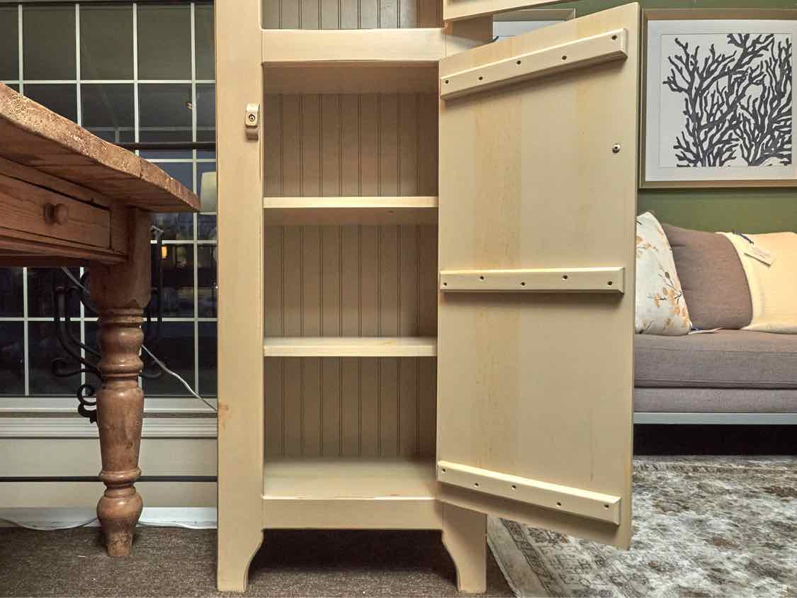 'Grandmother's Cupboard' In Taupe Finish 2 Door 3 Shelf  Display Cabinet