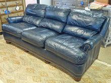 Hancock and Moore 'Austin' 8134NB Navy Blue Leather 3 Cushion Sofas