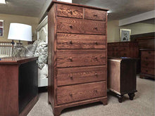 Oak 7 Drawer Chest with Wood Knobs