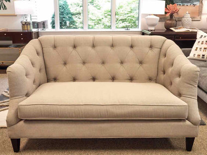 Boston Interiors Camby Settee in Sky Linen