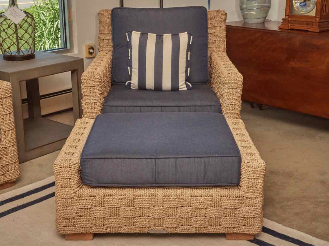 Kingsley Bate 'St Barts' Weave Settee Pair of Lounge Chairs & Ottoman