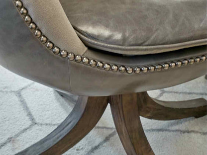 Pair of Uttermost Garrett Mid-Century Style Swivel Chairs in Grey