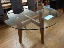 Crate & Barrel 'Tate' Glass Top Dining Table