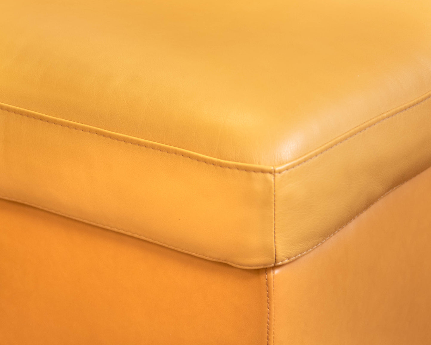 Ekornes Camel Leather Square Storage Ottoman