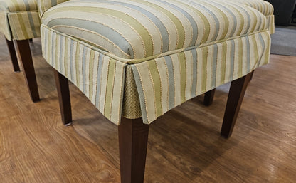 Set of 6 Striped Dining Chairs