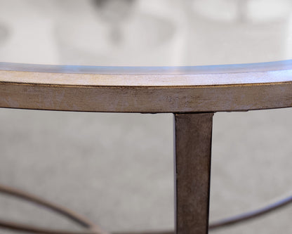 Oval Metal Patinaed Cocktail Table