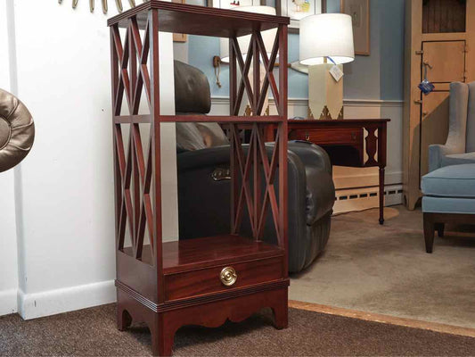 BakerMahogany 2 Shelf & Lower Drawer Bookcase