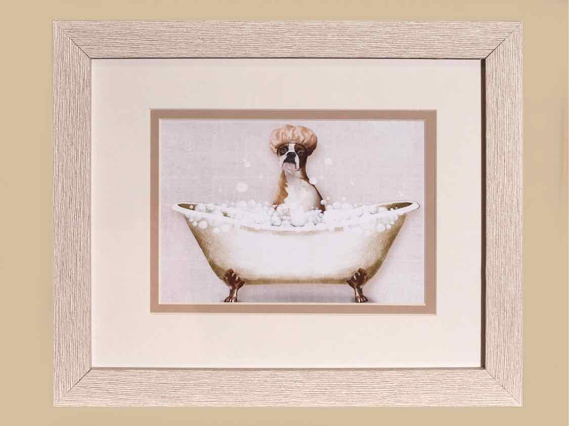 'Bath Dogs I' Framed Print 2/2