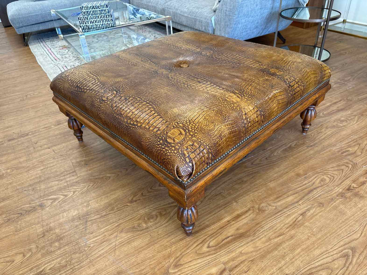 Crocodile Leather Ottoman