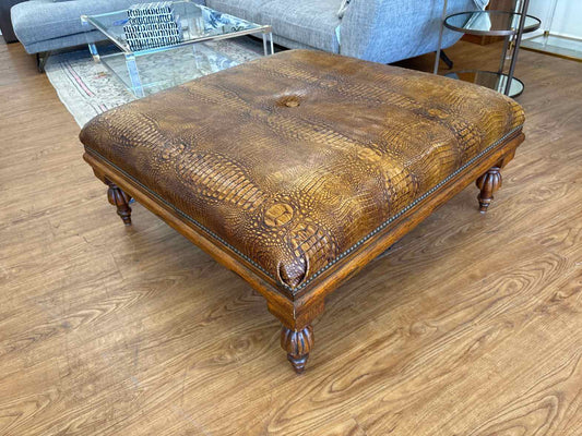 Crocodile Leather Ottoman