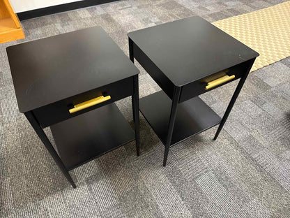 Pair Of West Elm 'Metalwork' Mini Nightstands