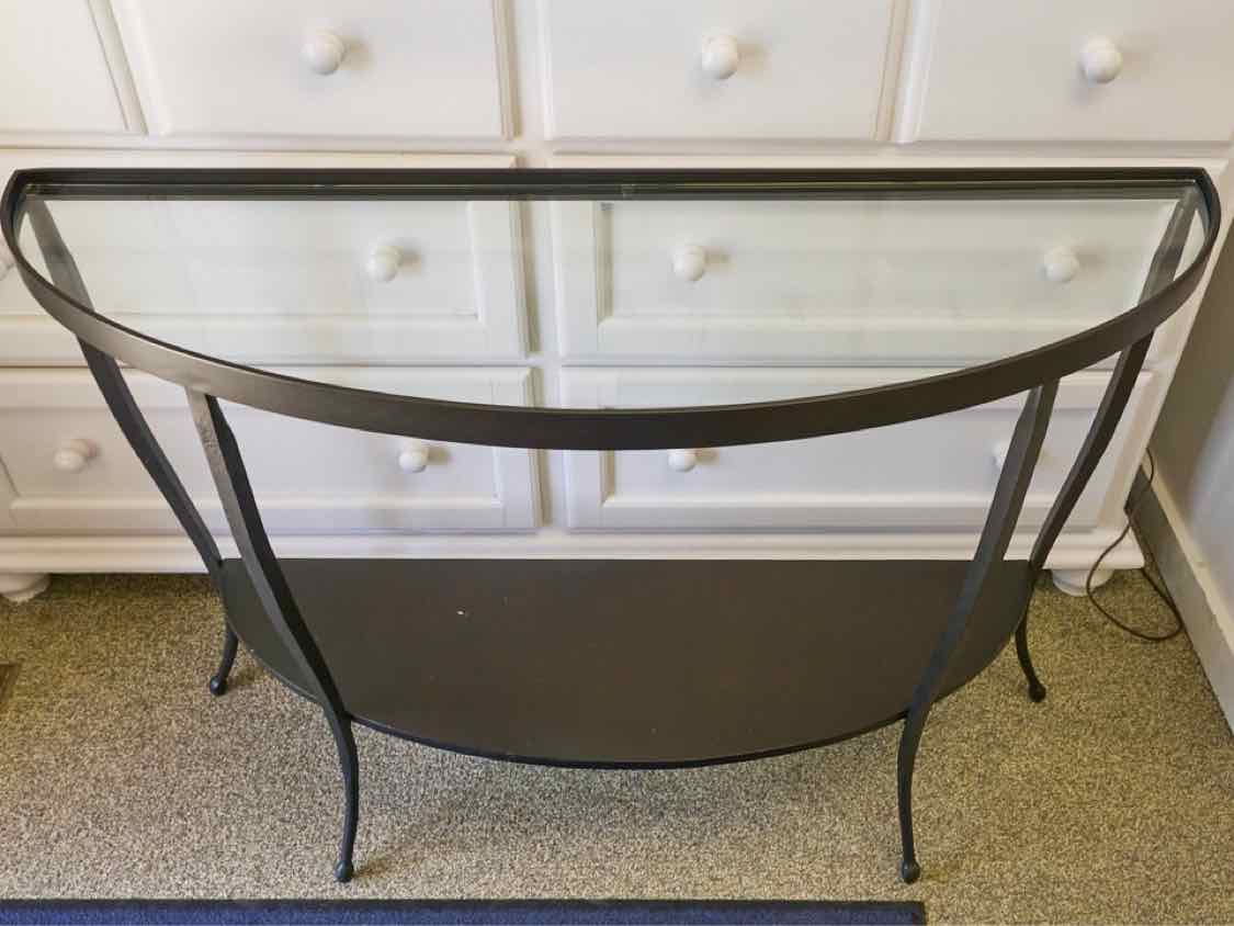 Wrought Iron Demilune Consoles