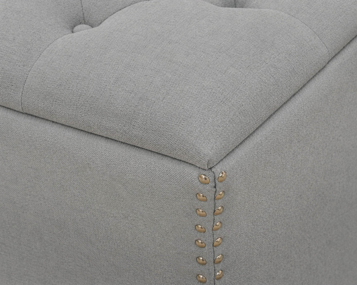 Pair of Blue Grey Storage Ottomans