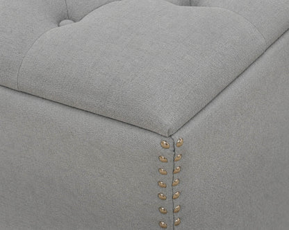 Pair of Blue Grey Storage Ottomans