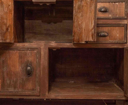 Arhaus Rustic Wooden 6 Drawer 4 Door Metal Cup Handles Accent Sideboard Chest