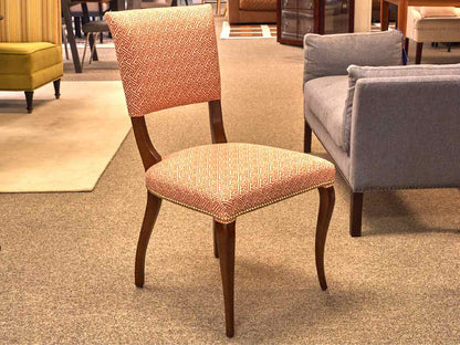 Set of 8 Century Furniture Coral & Ivory Upholstered Dining Chairs