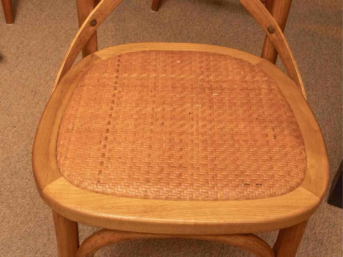 Set Of 6 X Back Cafe  Style Rattan Seats Dining Chairs