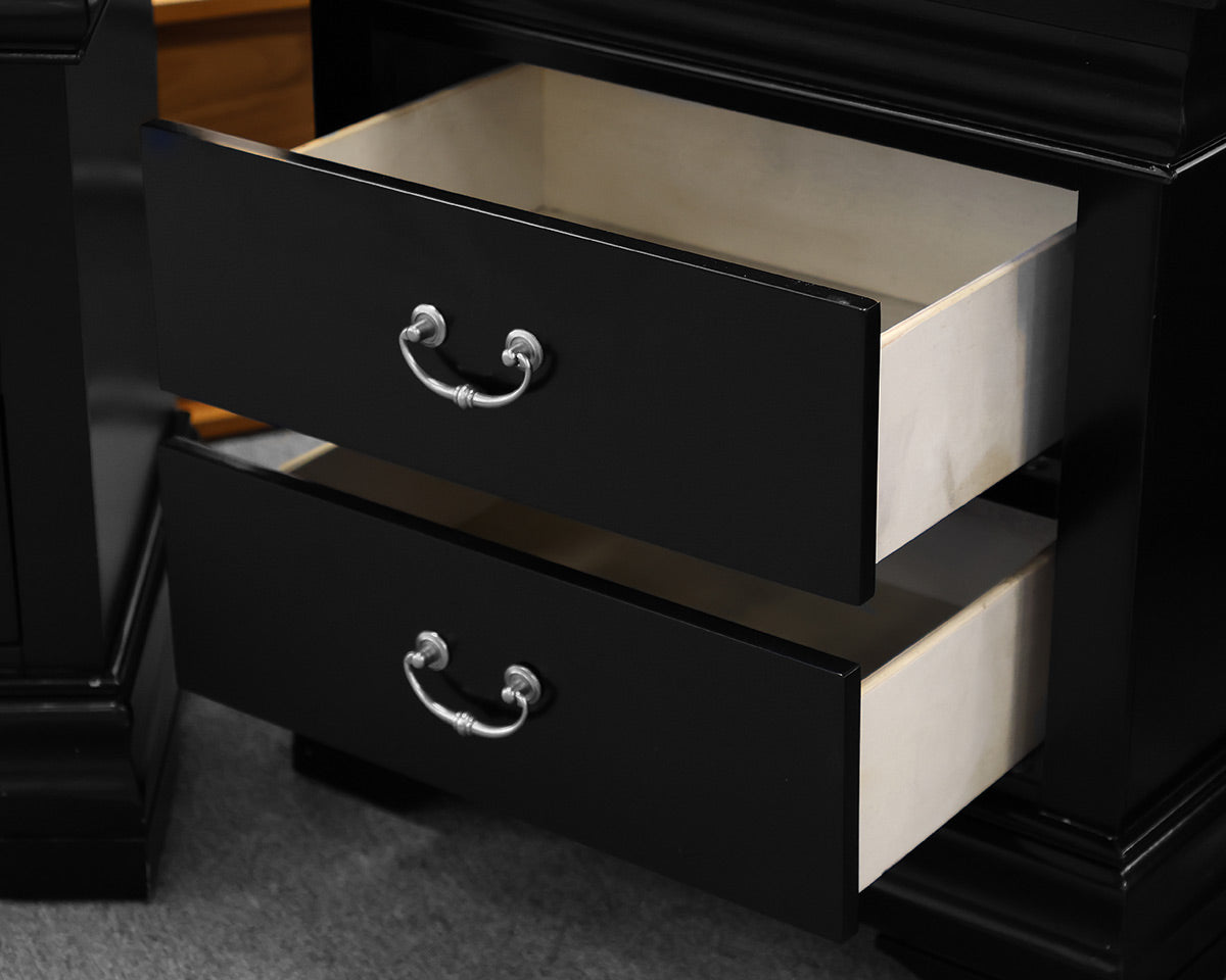Two Black Nightstands