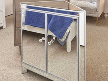 Elegant Mirrored Low Corner Cabinet