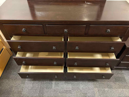 9-Drawer Dresser and Mirror in Espresso