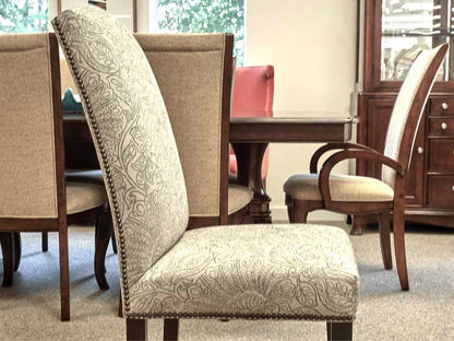 Set of Four Bassett Light Grey Upholstered Side Chairs