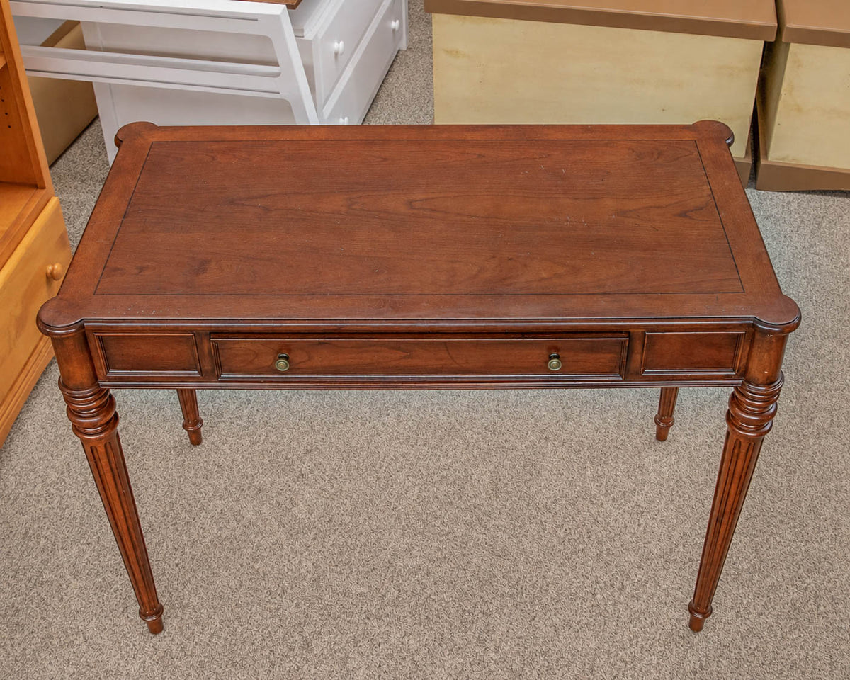 Ethan Allen Cherry Writing Desk with (1) Drawer and Fluted Legs