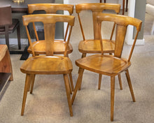 Set of 4 Crate & Barrel Round Back Dining Chairs in Light Walnut