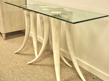 Glass Top Console on Faux Tusk Base