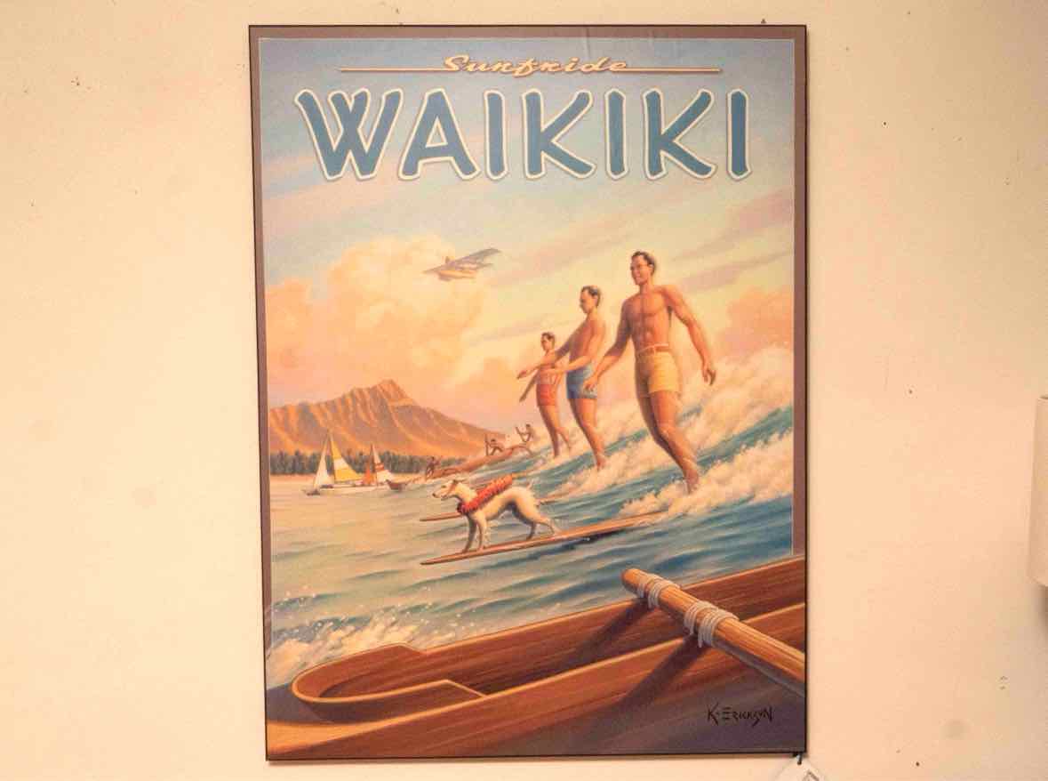 'Sunside  Waikiki'  Framed Print  Poster