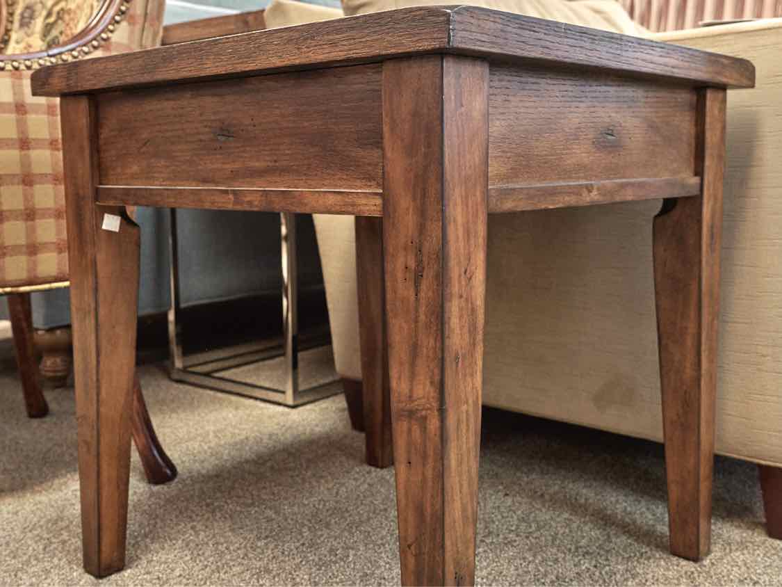 Jofran Square Side Table in Dark Finish Oak