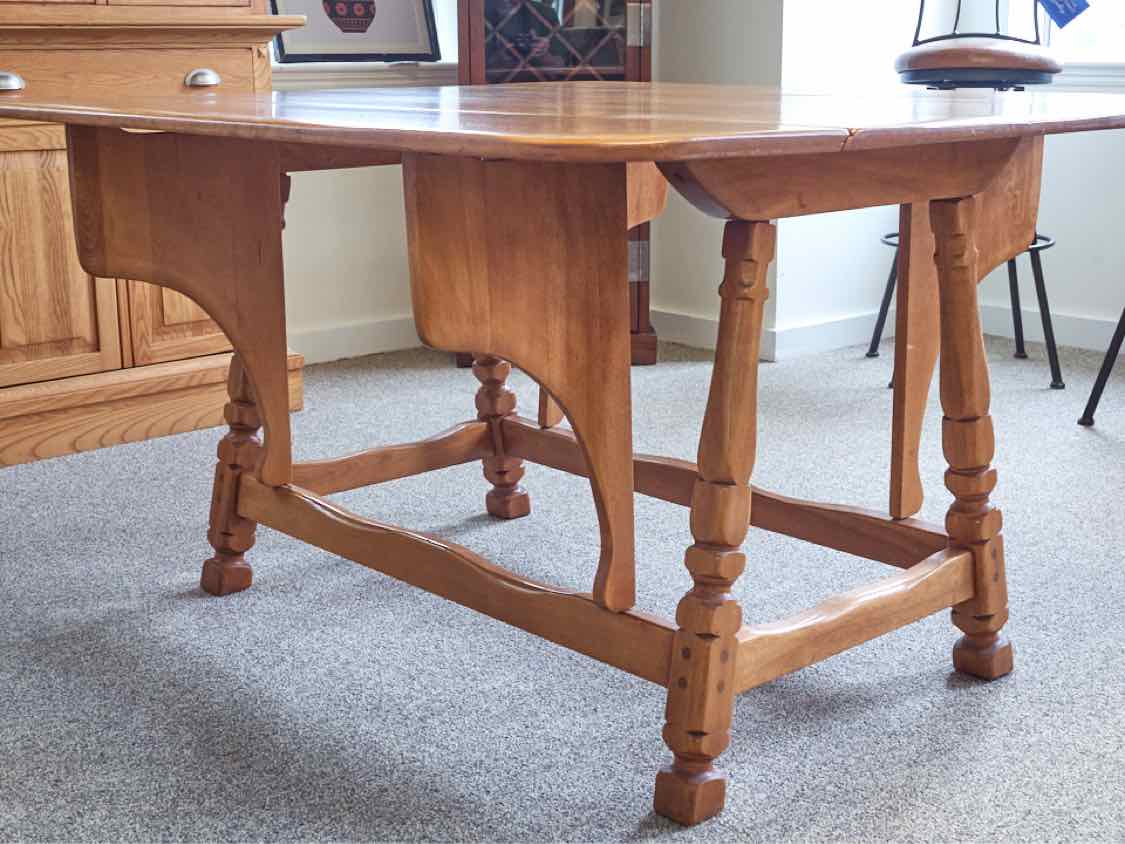 Maple Drop Leaf Table & Set of Four Slat Back Chairs