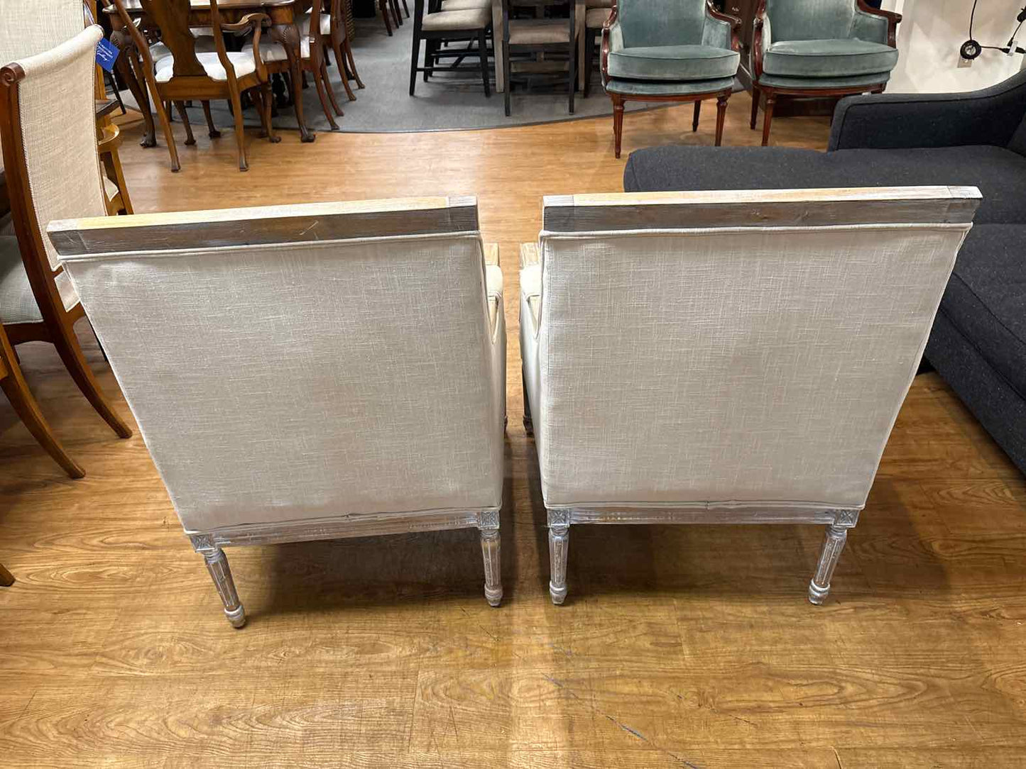 Pair of Jofran 'McKenna' Linen Arm Chairs