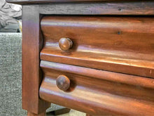 Antique Country Sheraton 2-Drawer Side Table in Cherry