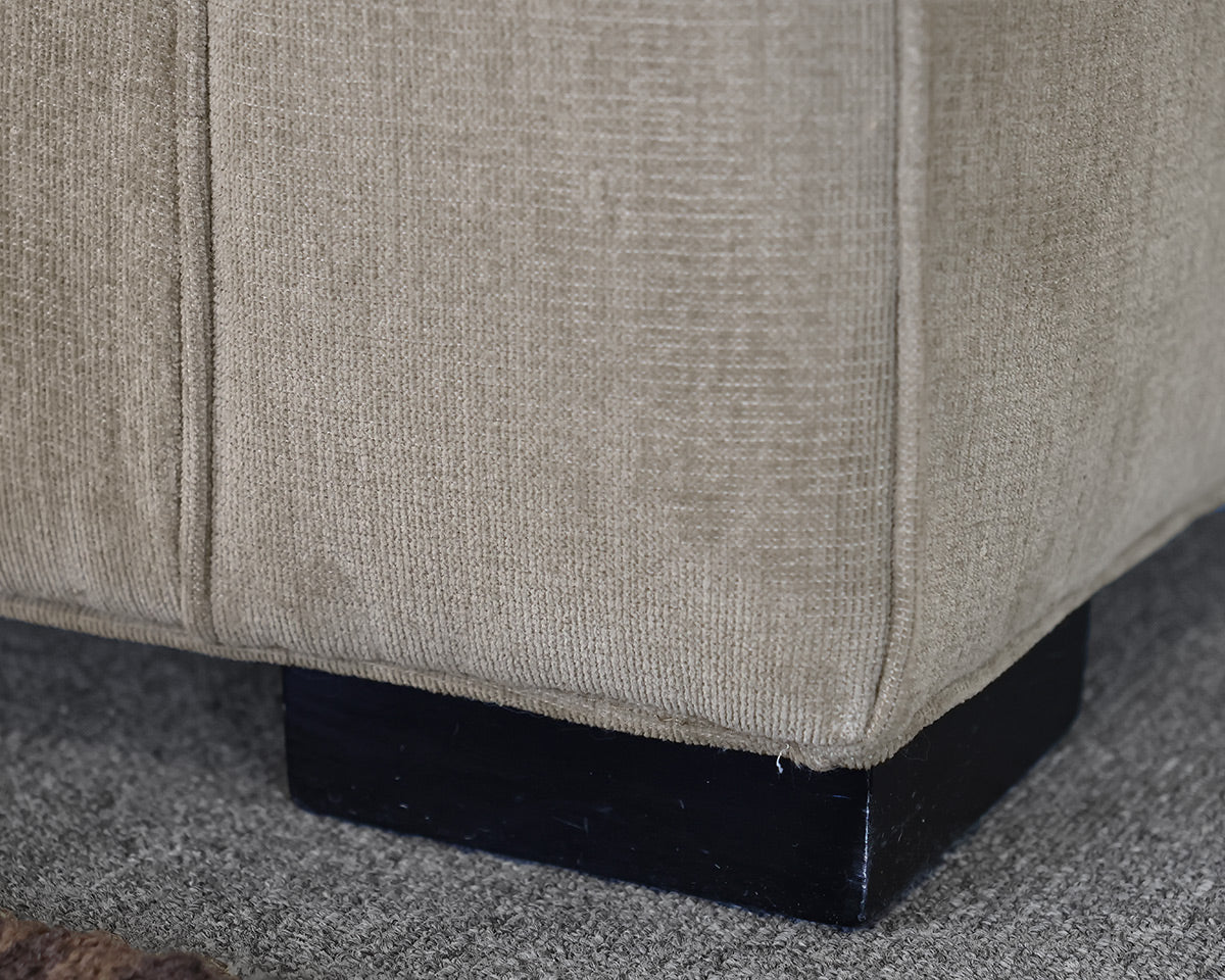 Grey Upholstered Microfiber Tight Back Sofa. 2 Cushion
