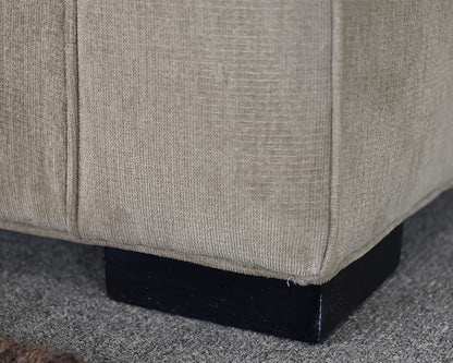Grey Upholstered Microfiber Tight Back Sofa. 2 Cushion