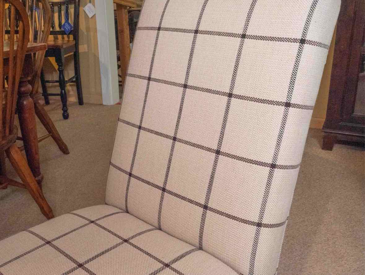 Pair Of Ethan Allen Host & Hostess Custom Slip Covered  Dining Chairs