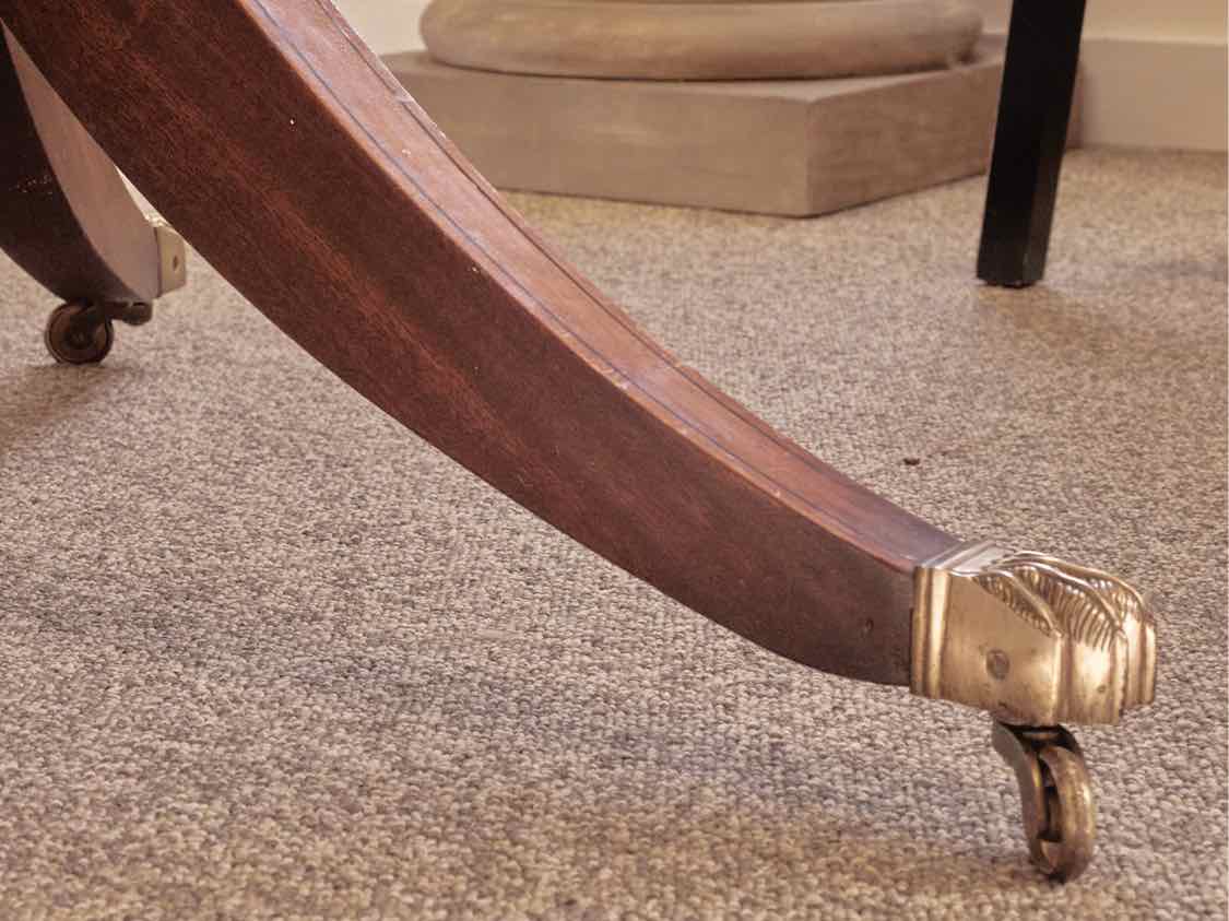 Benchmade Mahogany Double Pedestal Dining Table with Tulip Wood Border