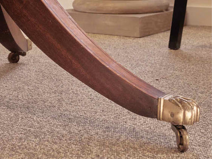 Benchmade Mahogany Double Pedestal Dining Table with Tulip Wood Border