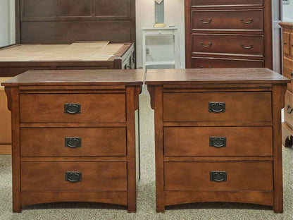 Pair of Coaster Mission Style 3-Drawer Bedside Chests in Dark Finish