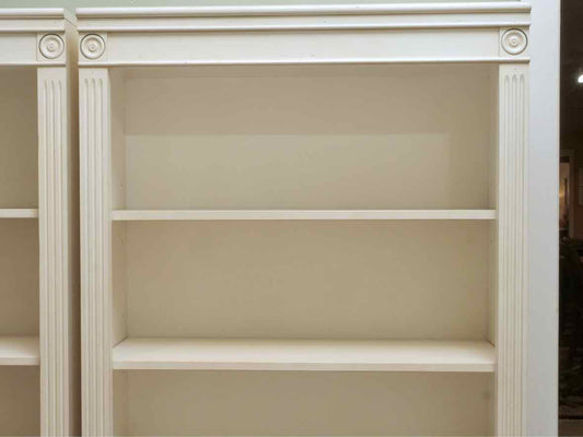 Ethan Allen 'Crawford' 4 Shelf Fluted Pilasters & Rosette Bookcase