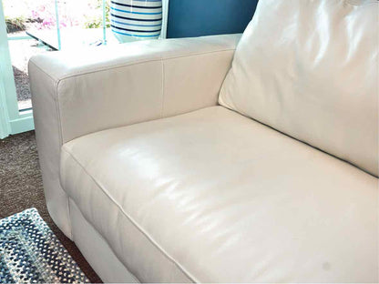 Ellis Home White Leather 2 Cushion  Sofa