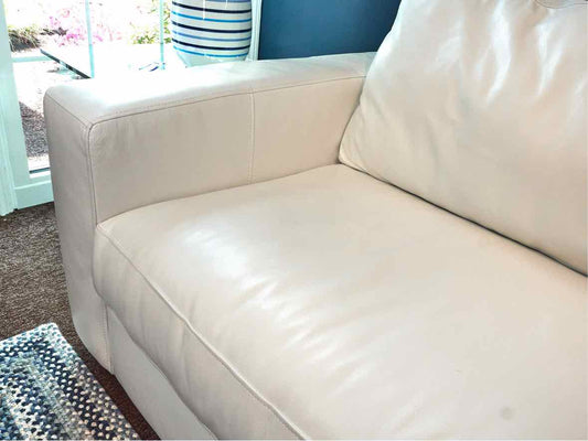 Ellis Home White Leather 2 Cushion  Sofa