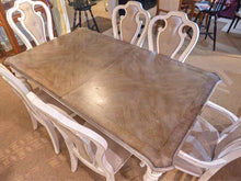 Liberty Furniture Table  Driftwood Finish Top Distressed White Legs & Chairs Set