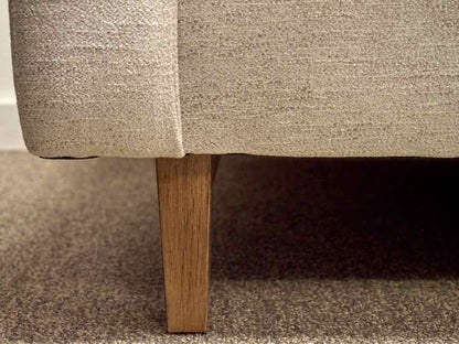 Fabricut Upholstered Bench Seat Sofa in Stone Color