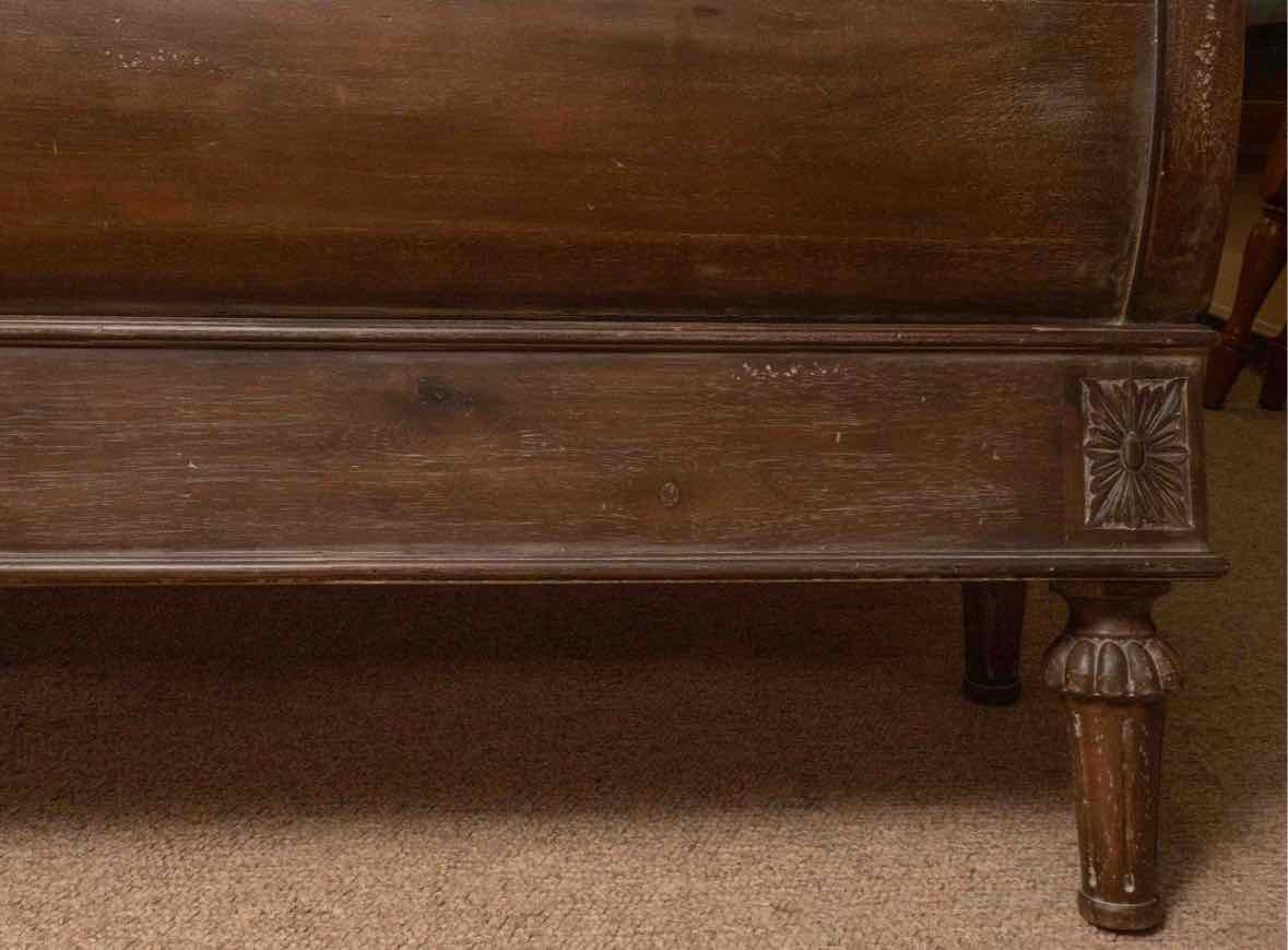 King Sleigh Bed in Espresso Distressed Finish